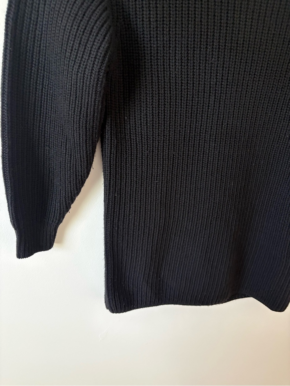 Wilfred Aritzia Black Merino Wool Knit Sweater Dress MockNeck Size XS Minimalist - Picture 5 of 10